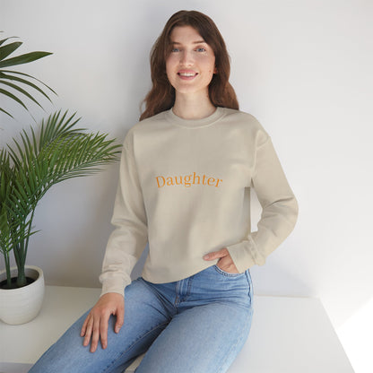 Daughter Crewneck Sweatshirt — Minimalist Pastel 'Daughter' Casual Pullover