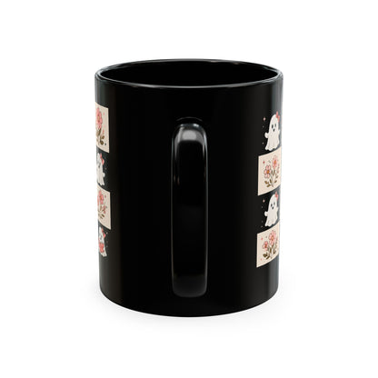 Cute Ghosts and Flowers Mug | Ceramic Coffee Cup