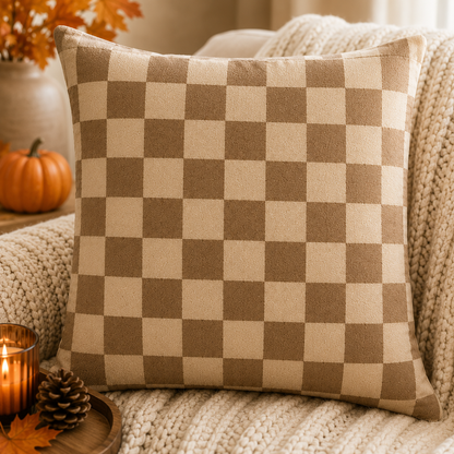 Autumn Patchwork Ghosts Throw Pillow Case | Pumpkin Leaves Cozy Fall