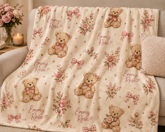 Personalized Name  Velveteen Blanket