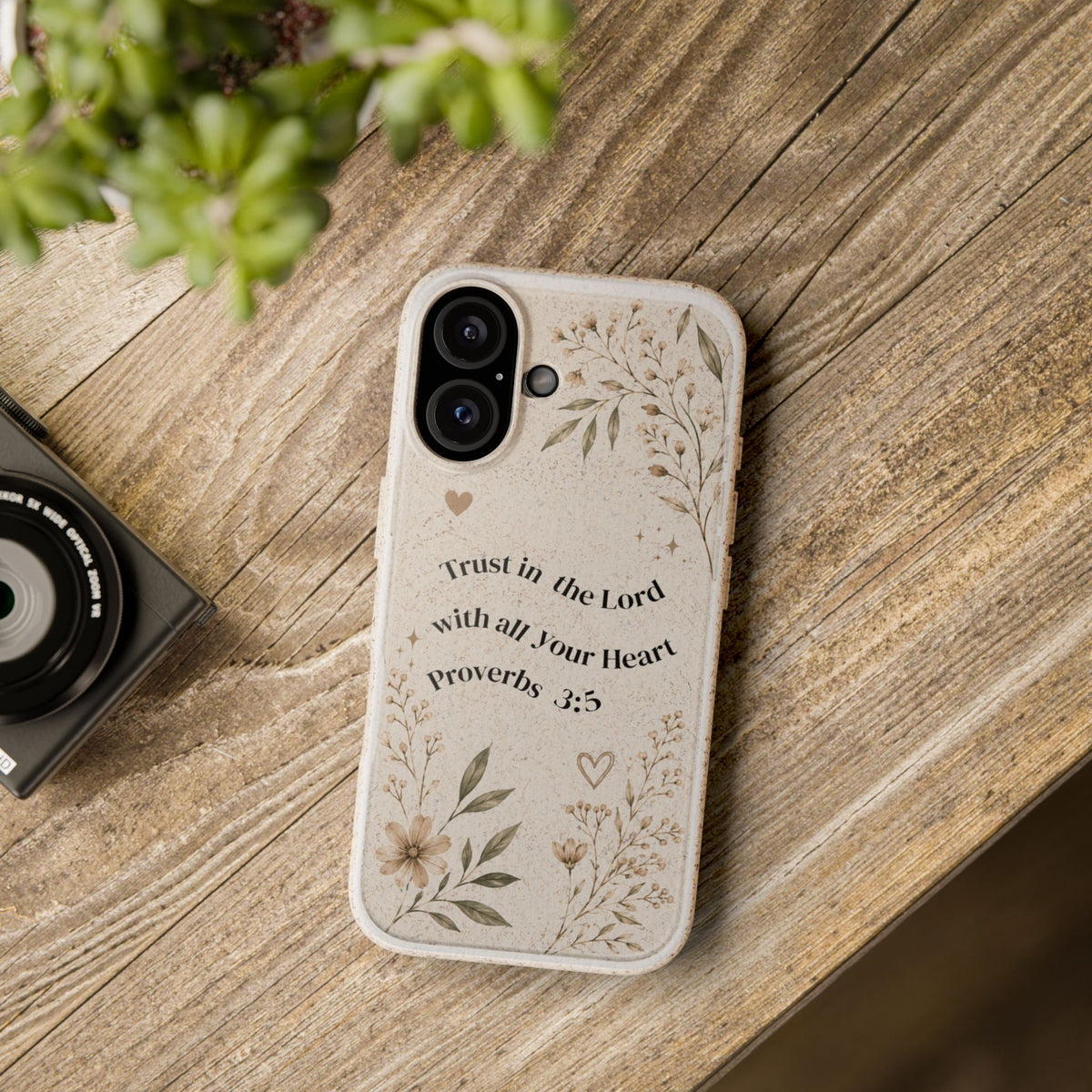 Trust in the Lord Proverbs 3:5 Phone Case | Biodegradable Floral Christian