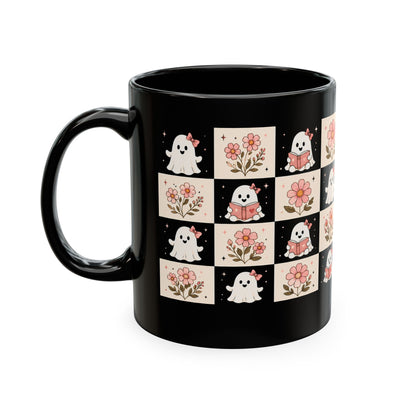 Cute Ghosts and Flowers Mug | Ceramic Coffee Cup