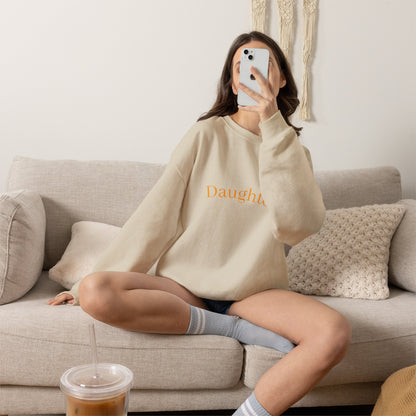Daughter Crewneck Sweatshirt — Minimalist Pastel 'Daughter' Casual Pullover